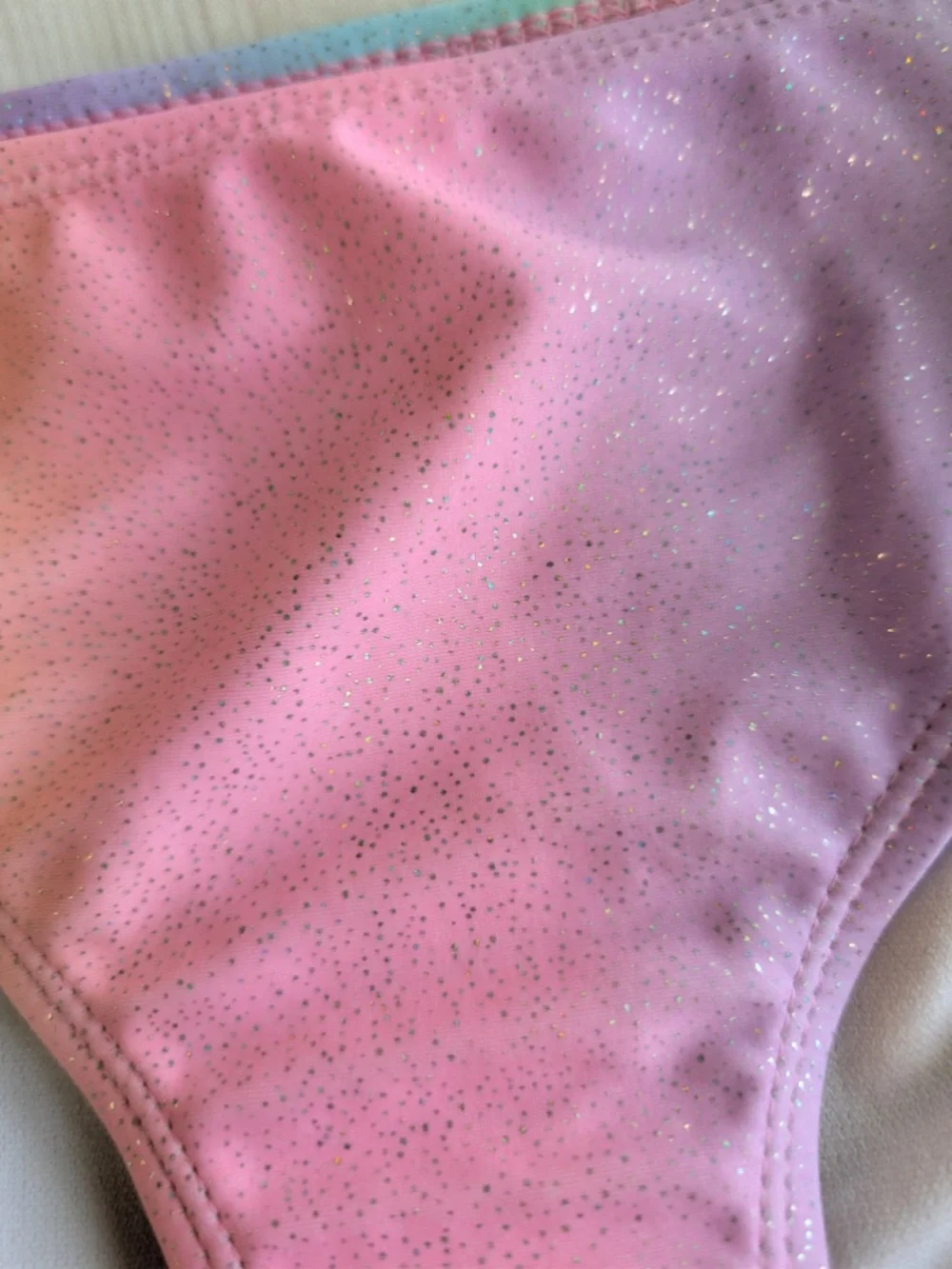 Kinnly girls Swim bikini bottoms rainbow pastel size 6X sparkle swimming beach